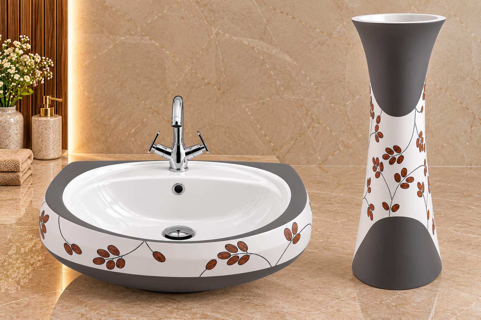 Sonet RP-1067, washbasin with pedestal (view 3)